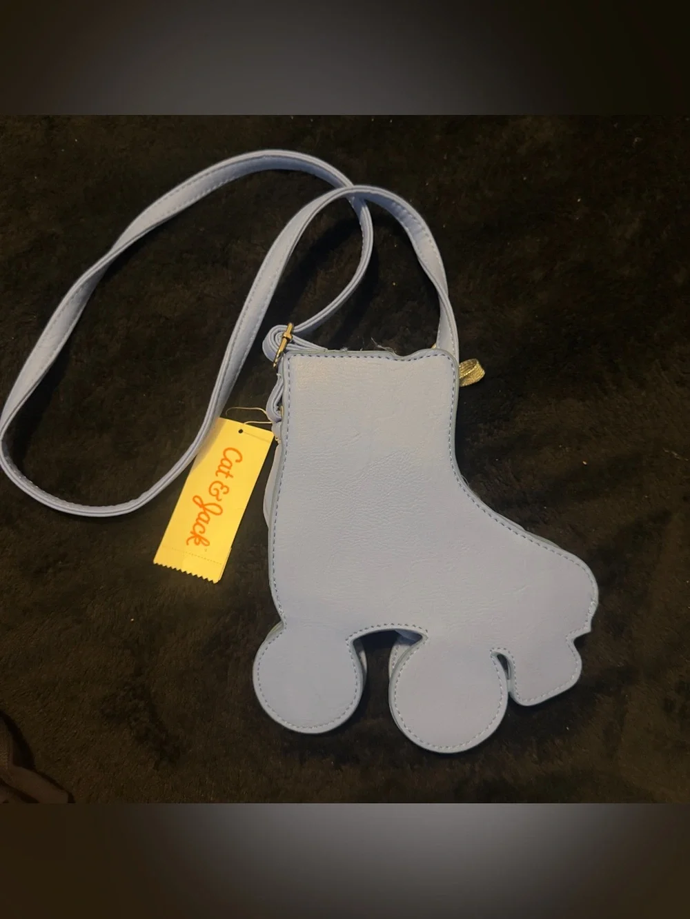 Cat & Jack Roller Skate Crossbody Bag in White with Pastel Blue